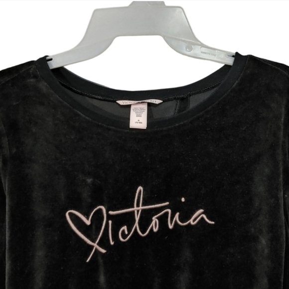 Victoria's Secret Velvet Velour Logo Sweatshirt Women's Size Medium M - Picture 4 of 6